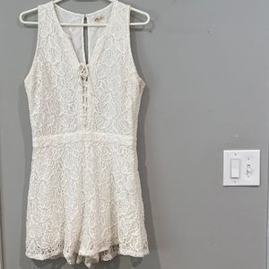 Hollister White Lace Romper